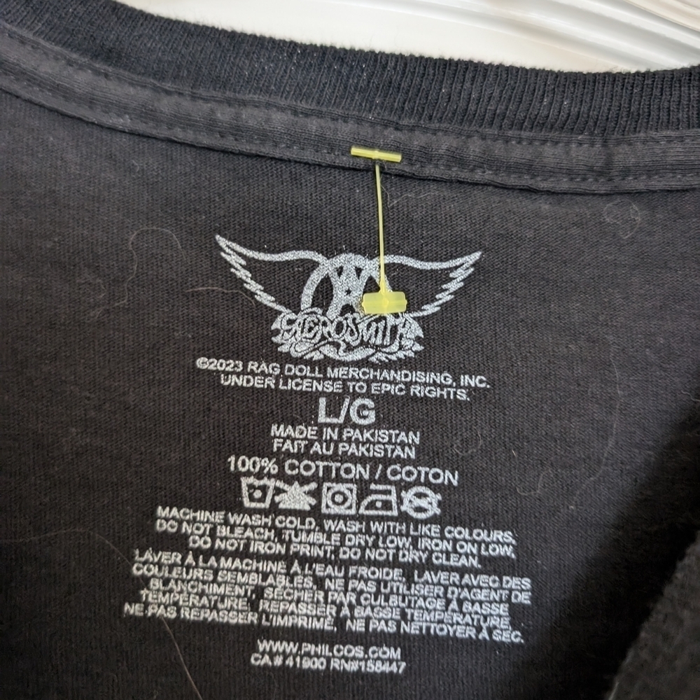 Aerosmith Black Graphic T-Shirt Tour Shirt Size Large - Picture 4 of 5